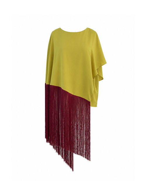 Lime green & maroon